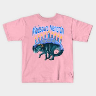 TWD Holidinos: Maiasaura Menorah (Text) Kids T-Shirt